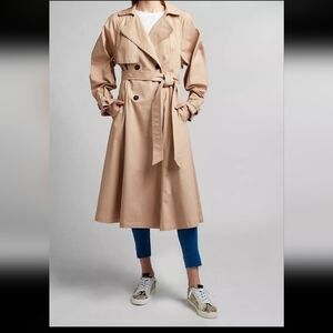Express Beige Double-Breasted Trench Coat XL EC